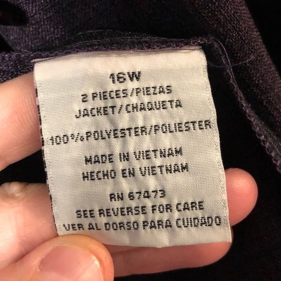 Danny & Nicole purple blazer size 16W embroidered, button up, vintage, purple - Picture 6 of 11